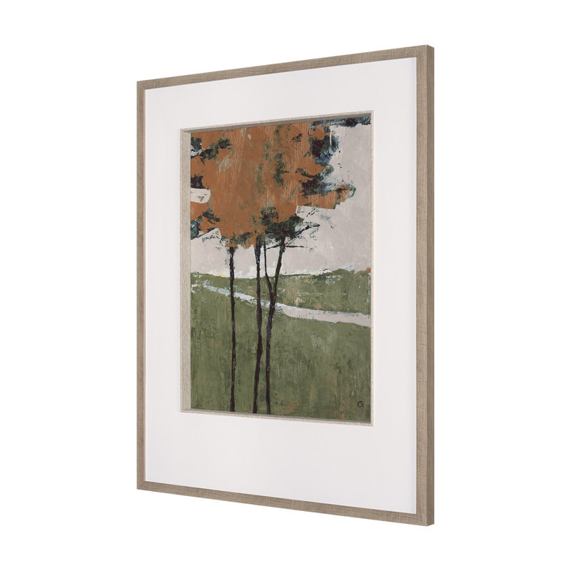 Toile Oscar II par Studio, œuvre encadrée texturée mat sous le verre, 31.5L x 1.6W x 41.5H, Majestic Canopy