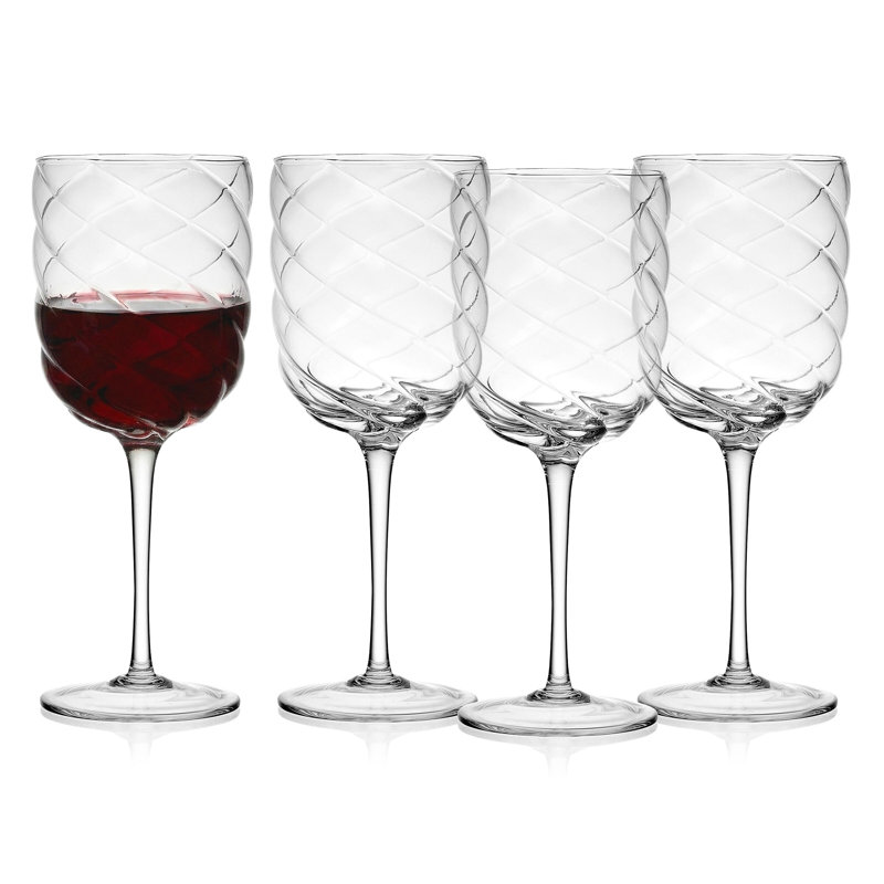 Mikasa Bubble Wine Glass Set of 4, Blue