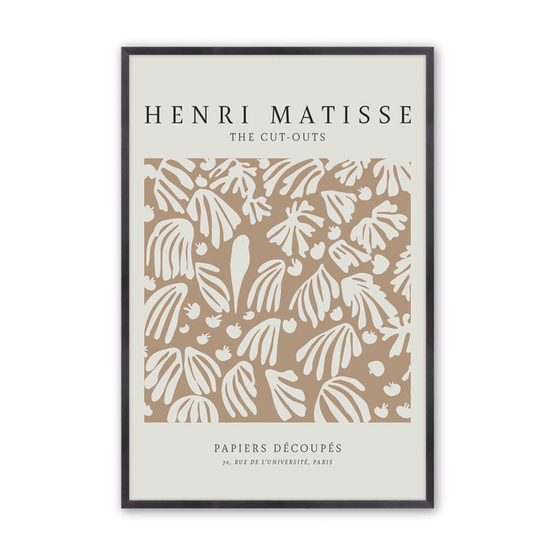 «The Parakeet and the Mermaid» par Matisse, reproduction dans un cadre, H 15,25 po x l 12,25 po, Zinc patiné