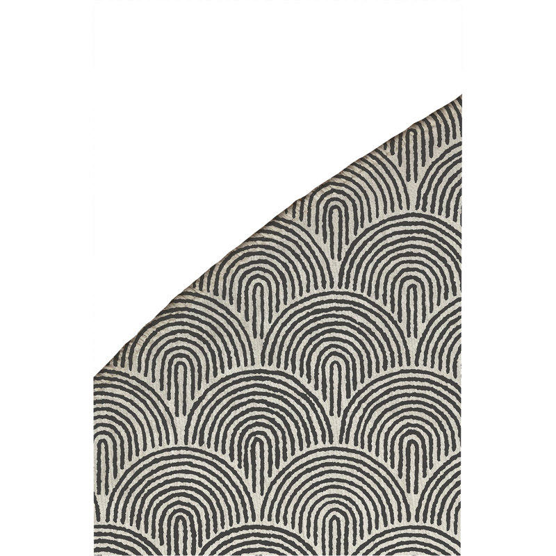Rolling Humps Non-Slip Outdoor Rug, Round 5'