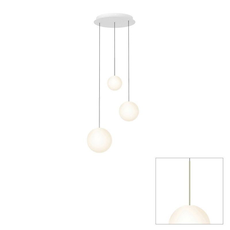 Lustre suspendu sphère Bola, H 118,4 po x l 17 po x P 17 po, Laiton