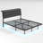 Queen Bed Frame with  LED Lights and Charging Station-718768644