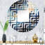 Miroir décoratif labyrinthe céleste bleu et blanc-96242136
