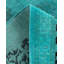 Tapis unique bleu / turquoise / gris anthracite de 6 pi 2 po x 9 pi 4 po Overdyed