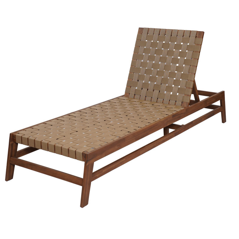 Chaise longue d'extérieur en corde, Brun clair / moka