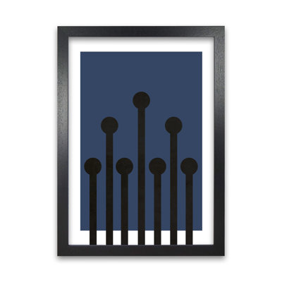 Black And Blue Scandinavian Art - Print