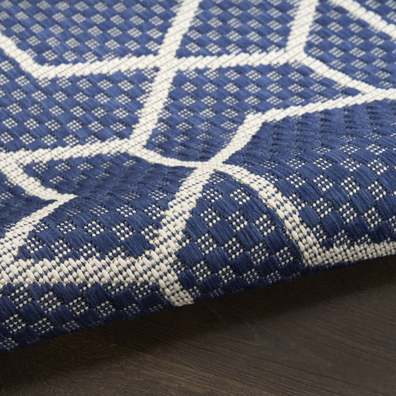 Reidy Modern Indoor/Outdoor Rug, Rectangle 5' x 7', Navy