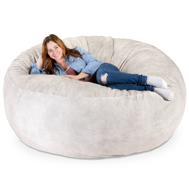Fauteuil à billes géant pour adultes Saxx - Wrangler, Microfibre / microsuède beige