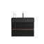 Meuble-lavabo de 30 po avec lavabo à surface solide d'ingénierie noir mat et tiroirs noir doux, meuble-lavabo mural flottant pour salle de bain moderne, lavabo une pièce noir mat, KD-1542253126-1542253125