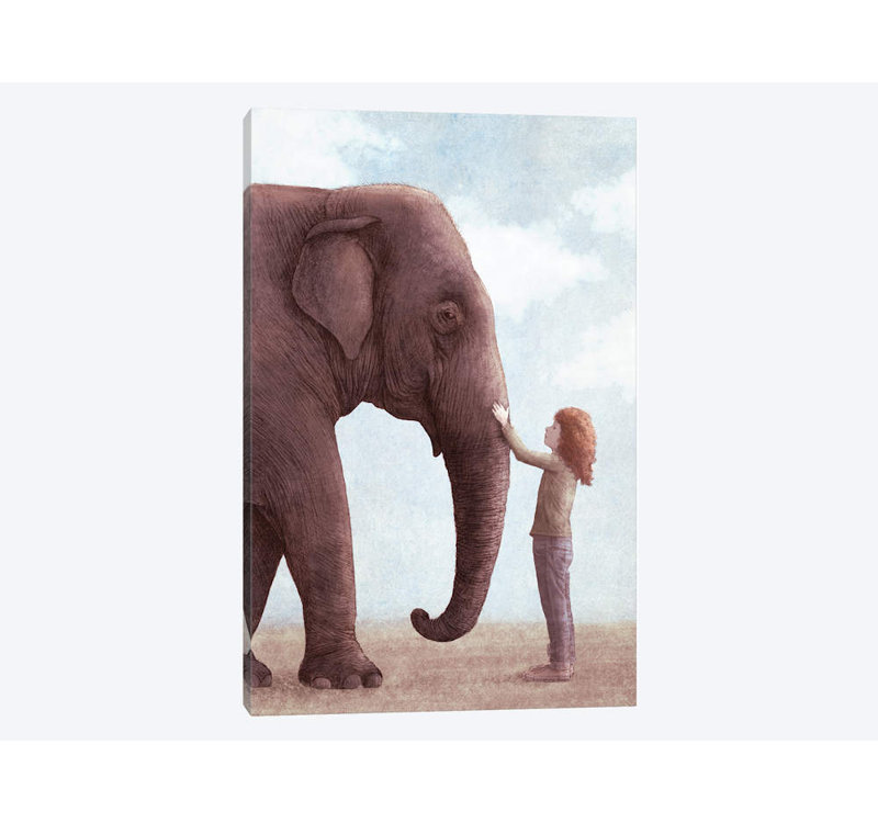 « one incroyable éléphant ii », impression sur toile tendue, H 18 po x l 12 po x P 1,5 po, Pas de tapis, Toile tendue