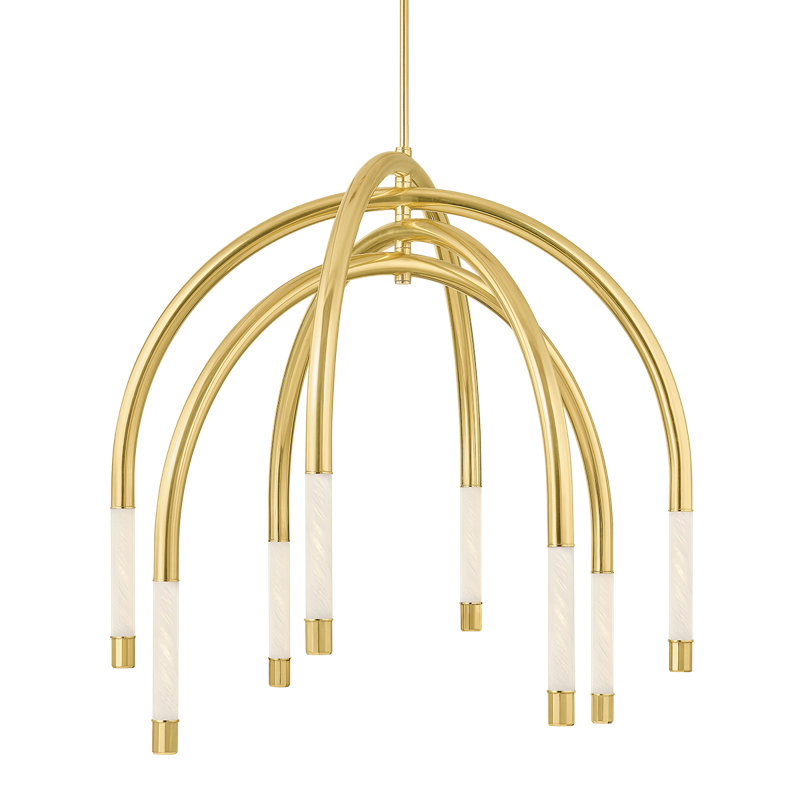 Zeme Dimmable LED Teardrop Chandelier by Noz Nozawa for Corbett Lighting, 100" H x 6" W x 6" D