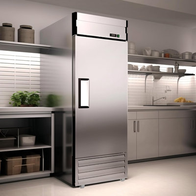 27" W Dynamic Cooling Commercial Refrigerator 23 Cu. Ft Omnismart Temperature Control 33?~41? Stainless Steel Reach-In Commercial Refrigerator Digital Thermostat Led Lighting 3 Shelves