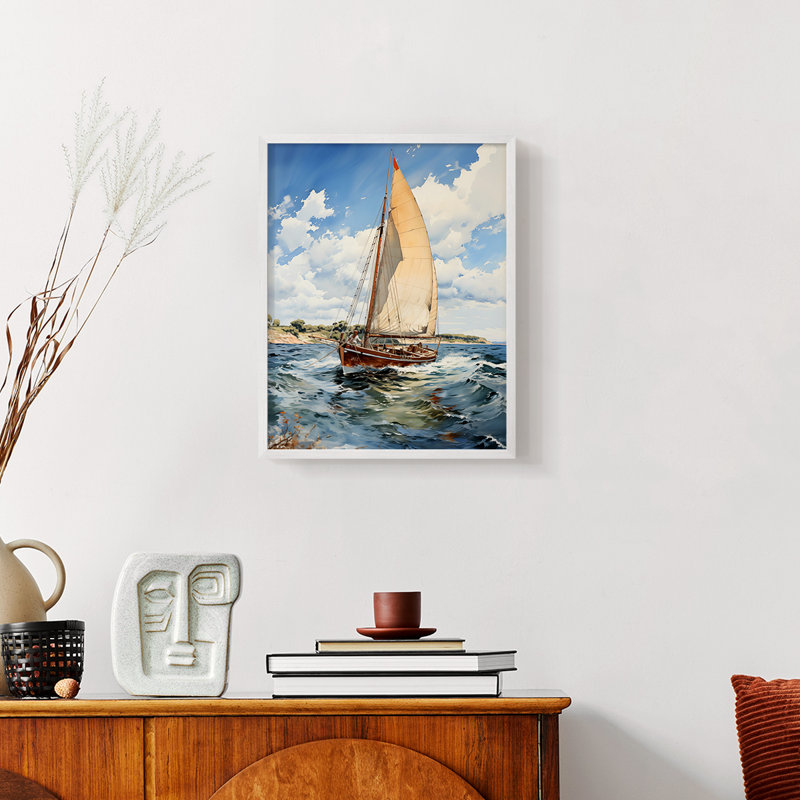 NAUTICAL Series CCDXL III - Impression encadrée de qualité supérieure - Prêt à être accroché - Aucun clou requis, Blanc