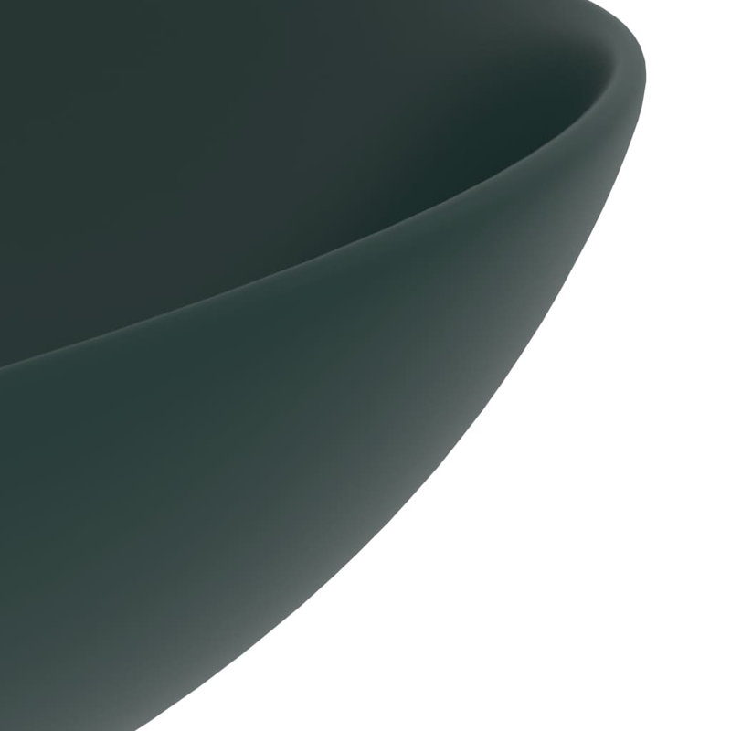 Belfry Bathroom Lonie 280mm L x 280mm W Ceramic Circular Sink, Dark Green