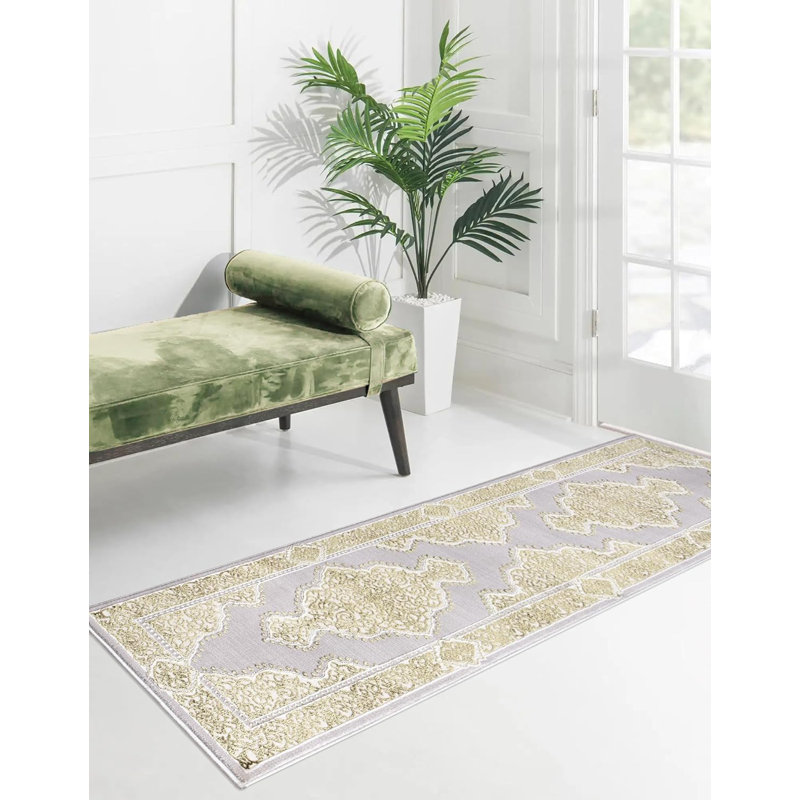 Carenda Floral Area Rug, Rectangle 60 x 110cm