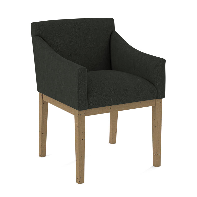 Upholstered Arm Chair, Salvador Asphalt, English Saddle