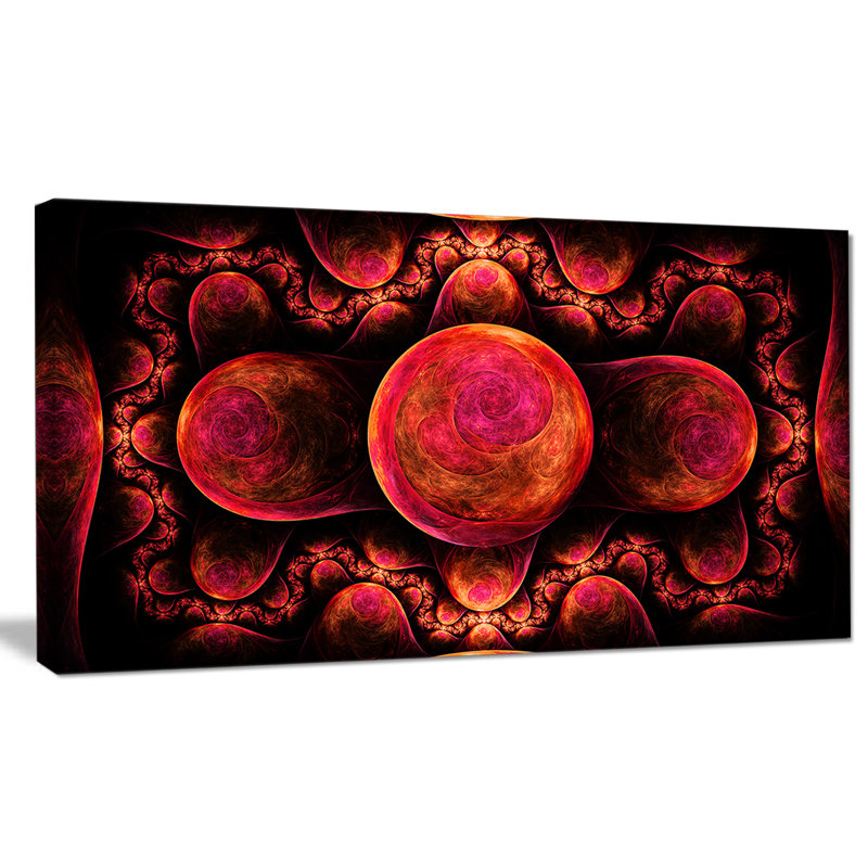 « red exotic fractal pattern », impression sur toile tendue, H 16 po x l 32 po x P 1 po