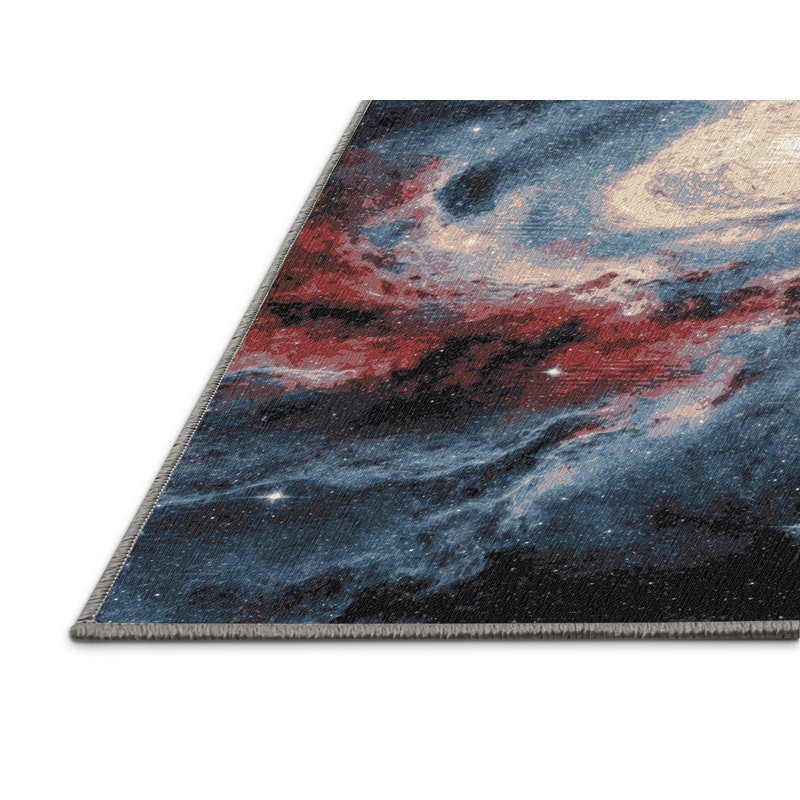 Tapis mauve lavable à la machine, Rond 3 pi