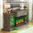 Emonte 3-Sided Glass Fireplace TV Stand, RGB Light & Hiden Flip-up Door-851196642-851196572