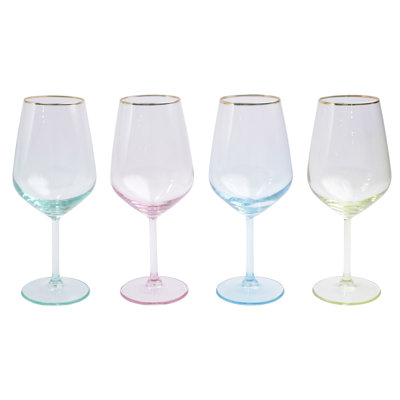 Rainbow 15 oz. Handmade Wine Glass Set