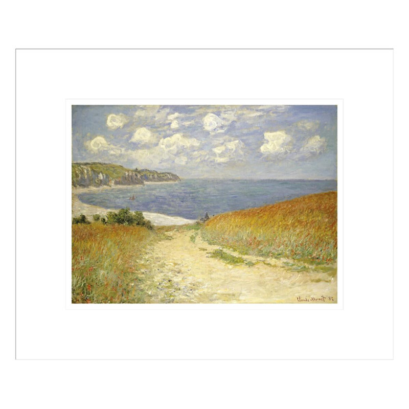 «Path In The Wheat at Pourville» par Claude Monet, impression giclée encadrée, H 13,75 po x l 16,47 po