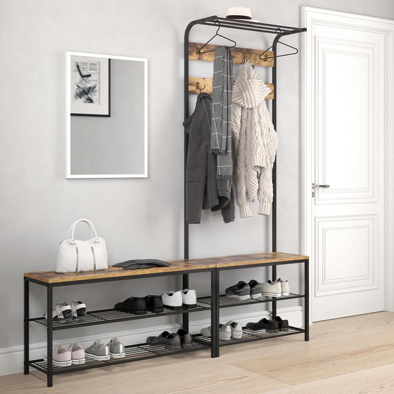 Amry 70 cm W Hall Tree with Storage Bench and Shoe Storage