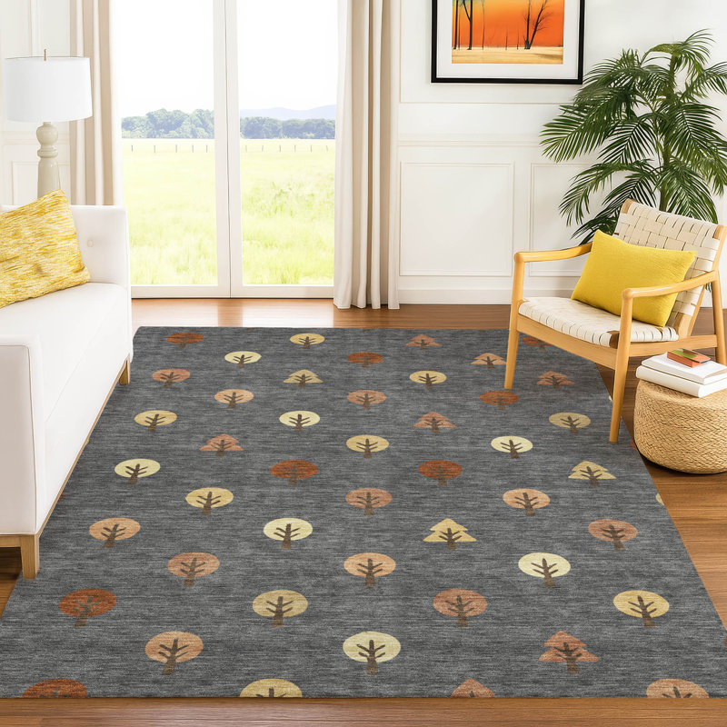 Tapis intérieur / extérieur lavable à la machine Chantille ACN2550, Gris anthracite, 10 pi x 14 pi