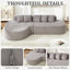 Couches désossées de 110,2 po x 62 po pour le salon, canapé modulaire incurvé avec 5 coussins, canapé en forme de L avec siège profond-370405385