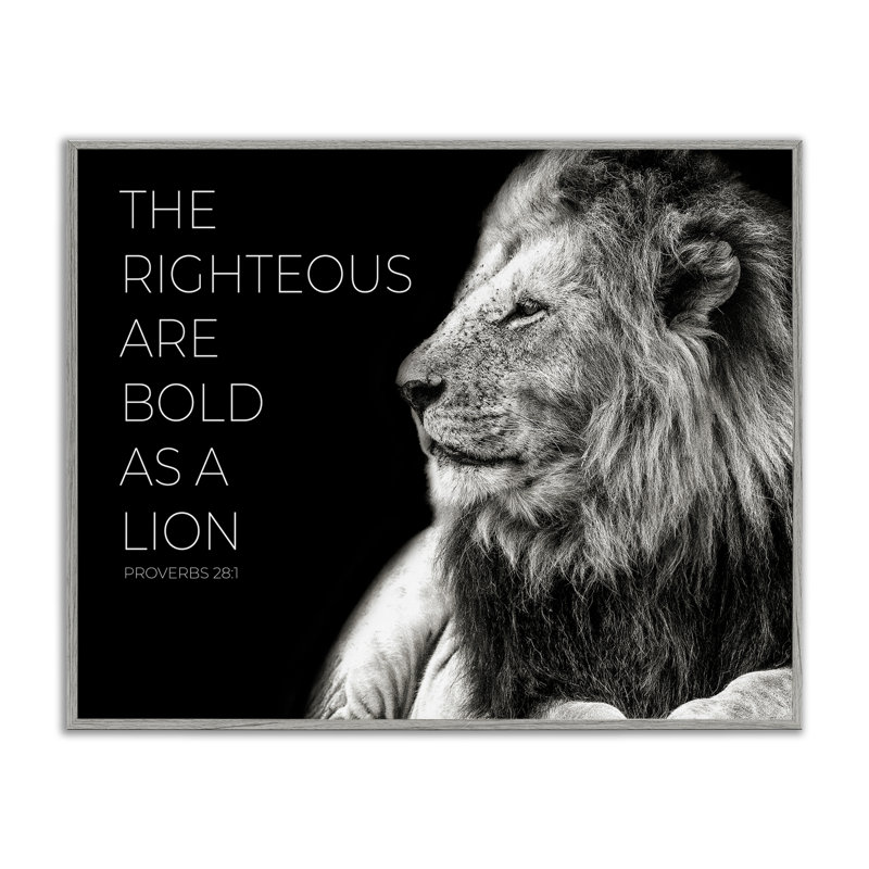 «The Righteous Bold As A Lion», dessin de Shelley Lake, H 16 po x l 20 po, Estampe numérique Farmhouse