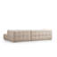 Canapé d'angle luxueux, tissu beige, 118 x 59 x 28,3 pouces | Structure en bois de hêtre et en bois aggloméré, 100% polyester, 28 couches de mousse pour plus de confort | Coussins fixes, nettoyables à sec, parfaits pour les salons et les espaces familiaux-90667798-90667796