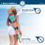 «Life Is Good» Parasol de plage de 7 pi Upf 50+ avec ancre de sable intégrée, bleu