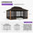 PURPLE LEAF 12'W x 16'D Bronze Aluminum Solarium with Double Roof All-Weather Hardtop Gazebo & Screen House for Patio-122644607