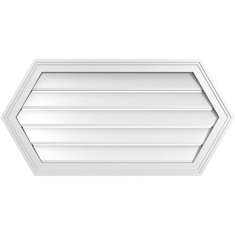 Évent horizontal fonctionnel à pignon en uréthane à surface horizontale Signature, H 18 po x l 36 po x P 1,5 po