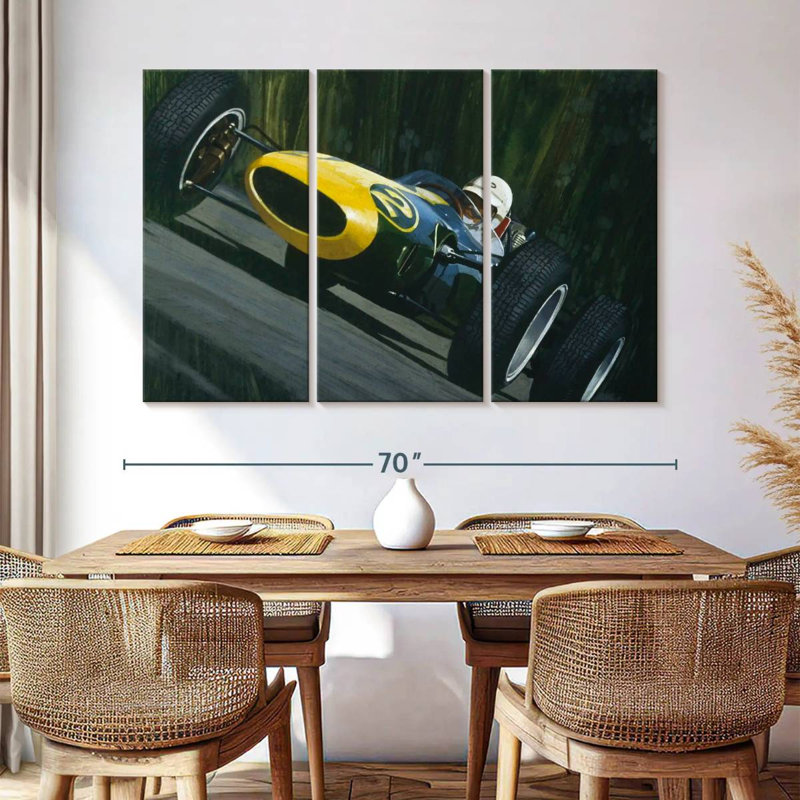 Mehar Blue Race Car, 42" H x 65" W