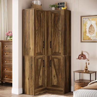 Lucinda 66.93" H Freestanding Corner Accent Cabinet