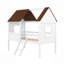 Lit mezzanine simple en bois avec deux fenêtres latérales