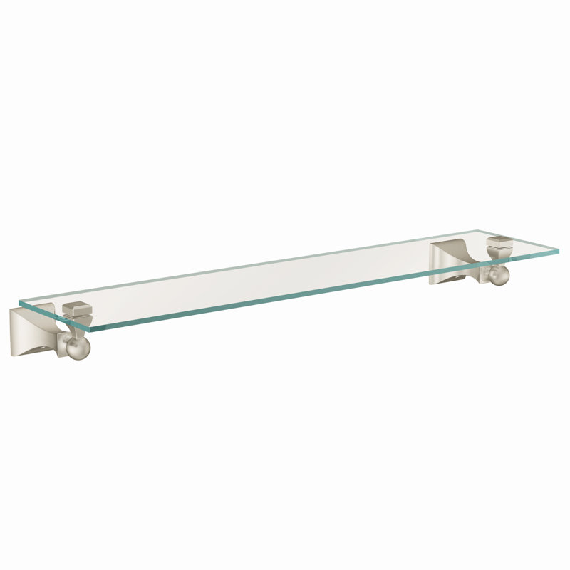 Tablette en verre Retreat, Nickel brossé