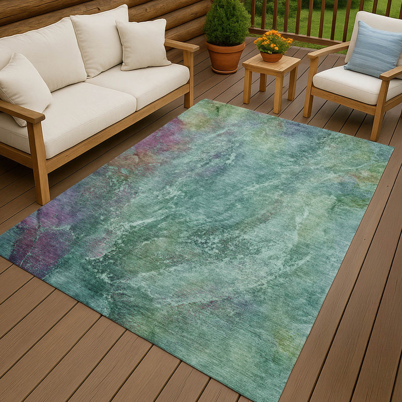 Machine Washable Indoor/Outdoor Emelia ACN2308 Abstract Rug, Rectangle 2'6" x 3'10"
