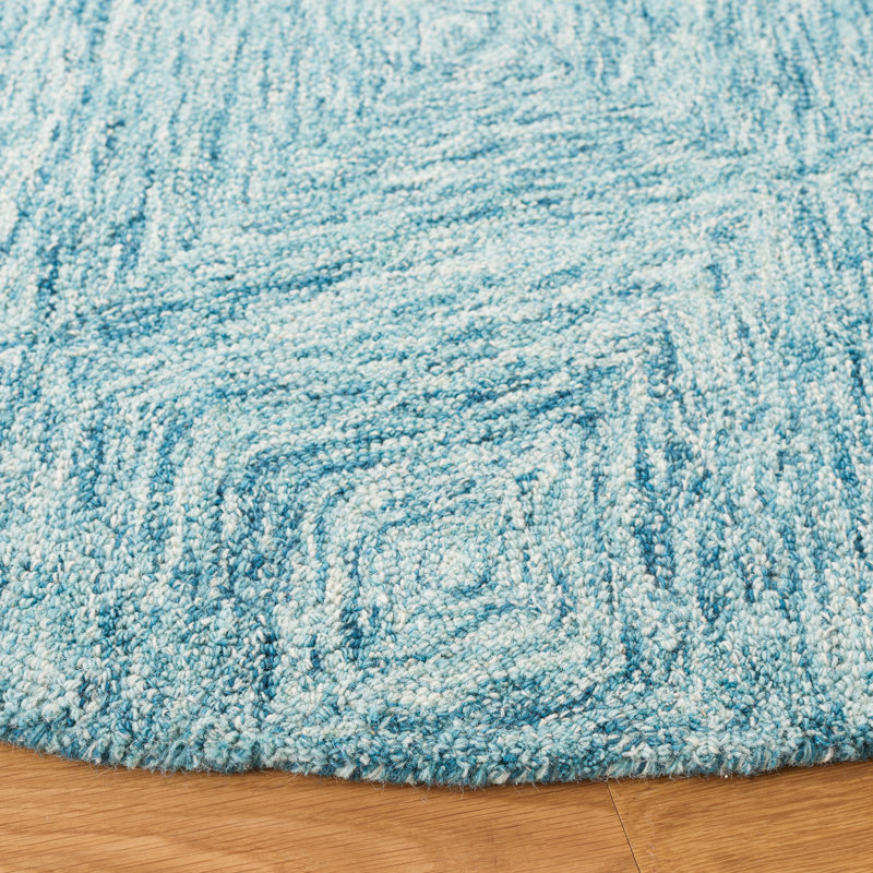 Napoli Metro Hand Tufted Wool And Cotton With Latex Geometric Rug, Round 6'