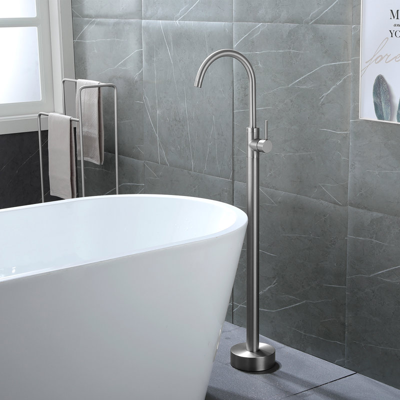 Floor Tub Spout, Brushed Nickel