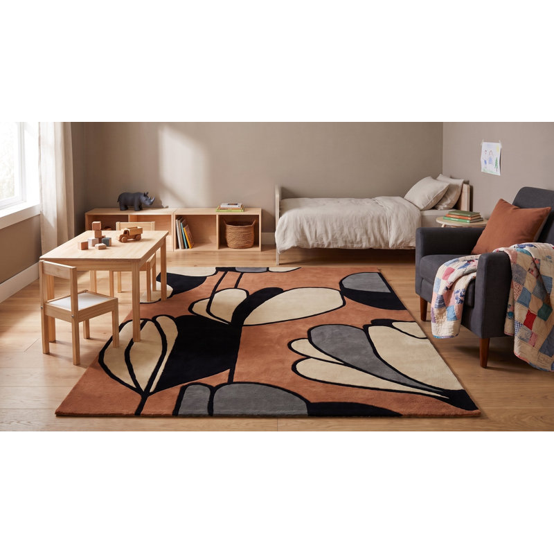 Tapis touffeté à la main moderne en laine, tapis multicolore, élégant et durable pour ajouter un charme contemporain éclatant à votre salon, chambre à coucher, bureau ou décoration intérieure
