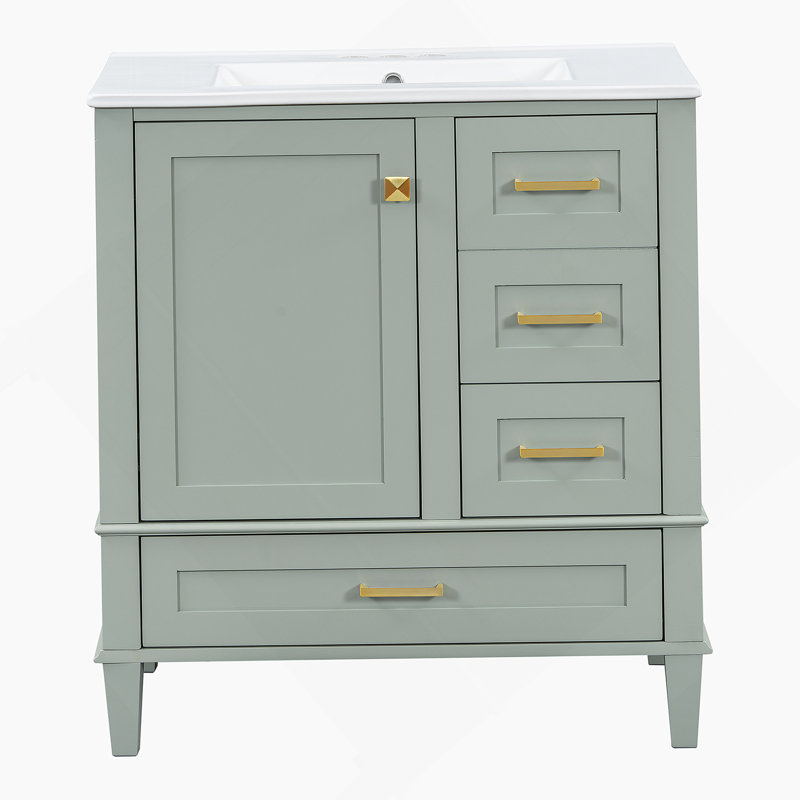 Modern Bathroom Vanity with Sink Combo Set, Featuring Soft Closing Door, Multiple Drawers, and Solid Wood Frame for Enhanced Storage and Style