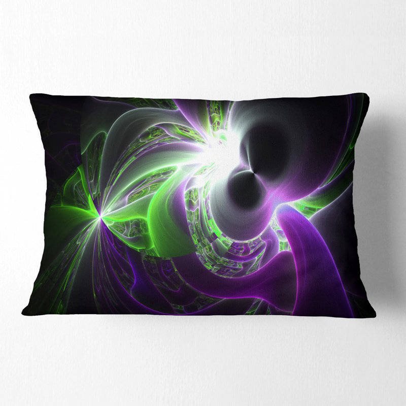 Plasma brillant - coussin abstrait imprimé, Mauve / Vert