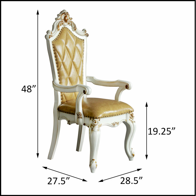 Ensemble de 2 chaises avec accoudoirs touffetés de couleur caramel et perle antique, combinant élégance et confort pour les intérieurs modernes