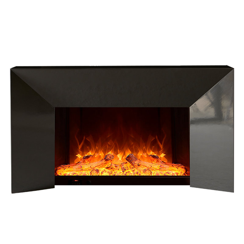 Italian minimalist ultra-narrow simulated fire decorative electric fireplace