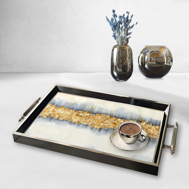 Elegant Glass Tray, 19.7 x 11.4 x 1.4 inches | 100% Durable Glass Construction | Easy to Clean with Damp Cloth | Ideal for Serving, Decorative Display, and Organizing | Stylish Addition to Home Décor