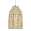 Luminaire suspendu en métal doré brossé 14 "de haut avec abat-jour en bambou