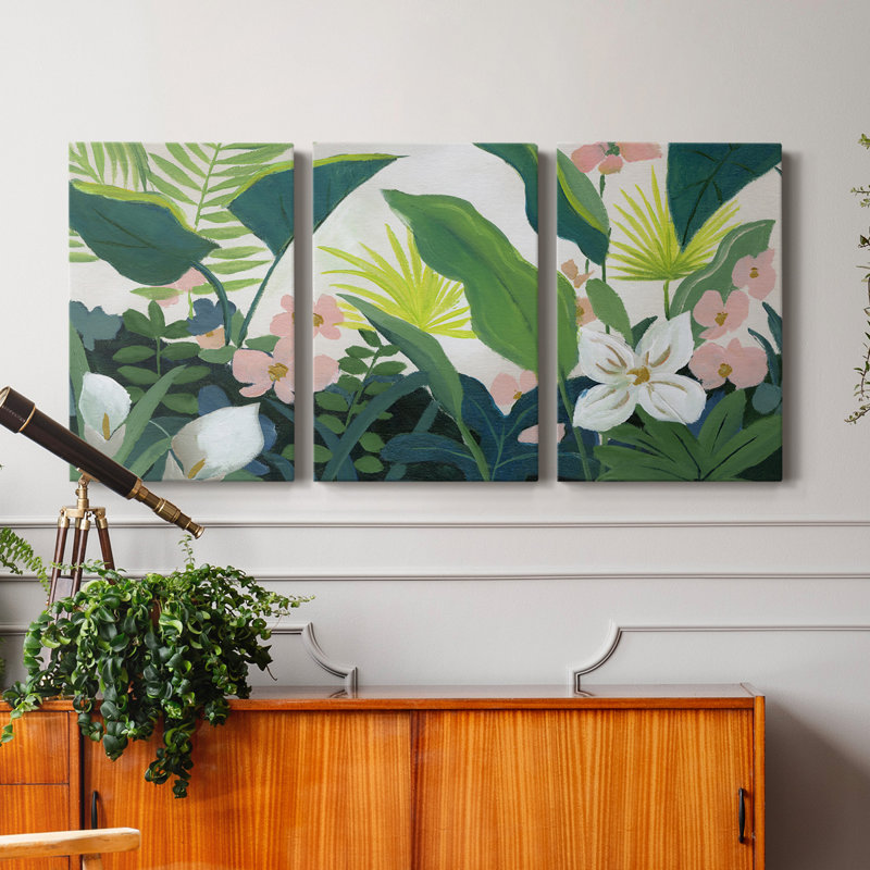 " Tropics " 3 - Pieces, 60" H x 120" W x 1.5" D