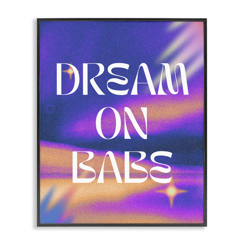  «Dream On Babe», estampe numérique encadrée par House of Lulu, H 30 po x l 24 po, Giclée encadrée noir minuit