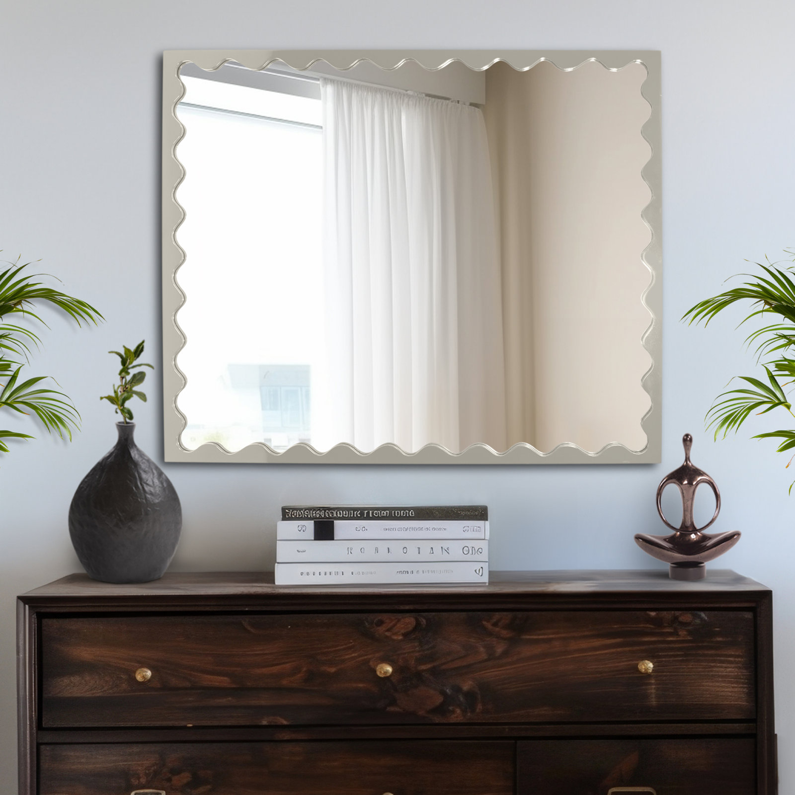 Ailee Rectangle Mirror, Nickel